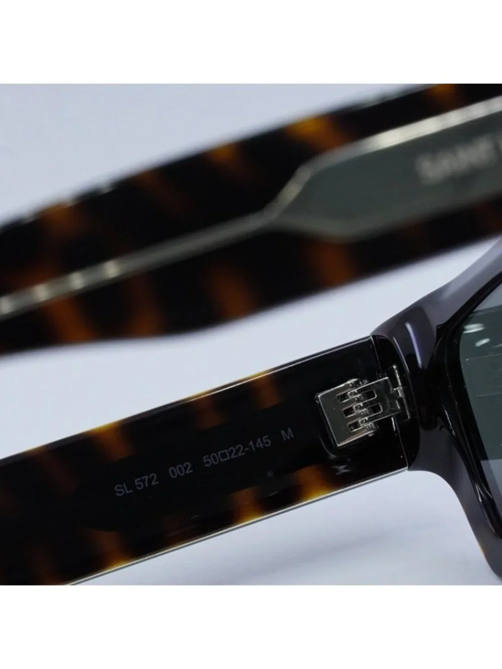 Saint Laurent SL572 002 Sunglasses Havana Square Frame, Grey Lenses